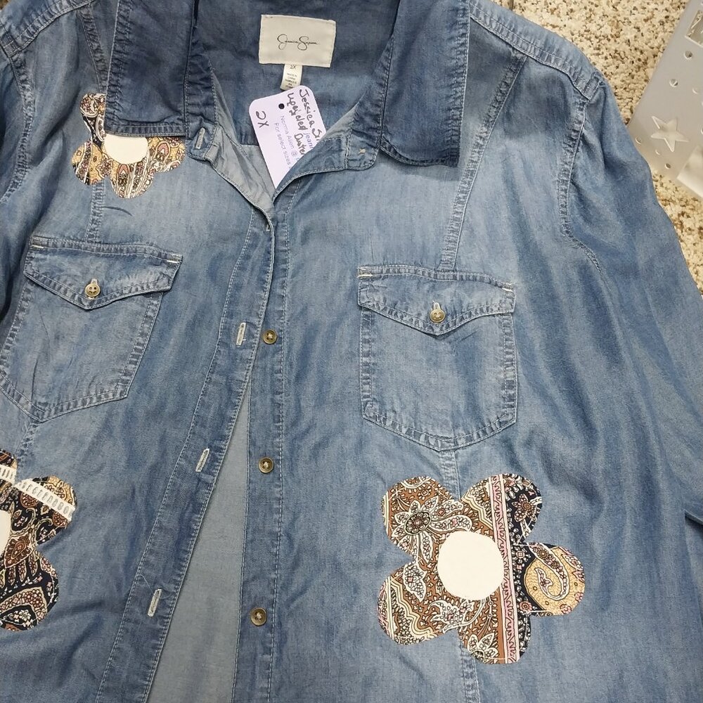 3712 Size 2X Jessica Simpson Upcycled Jean Duster. - Picture 5 of 8
